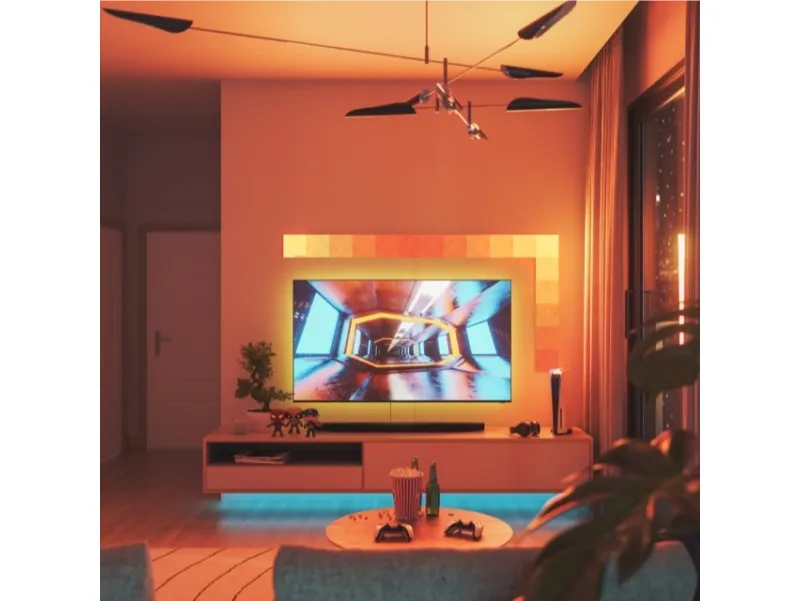 Nanoleaf Canvas Smarter Kit - Trådløst belysningssæt - LED x 17 - 1 W - 16 millioner farver - 1200-6500 K