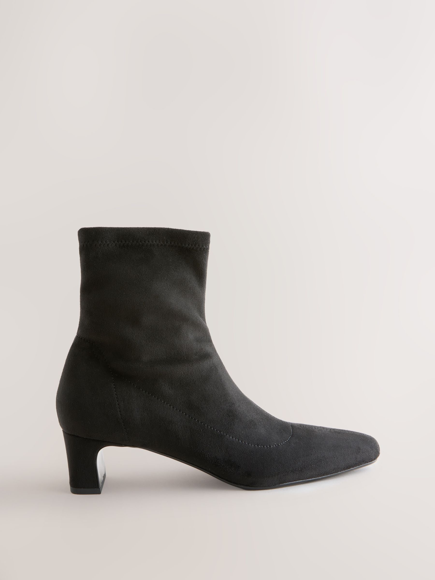 Zwart - Chisel Toe Block Heel Sock Boots
