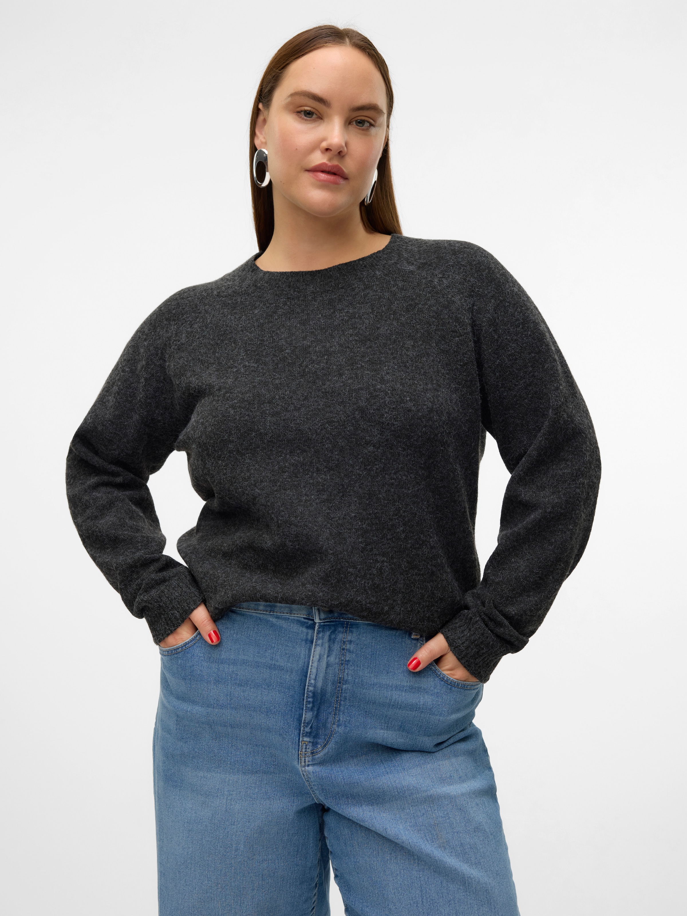 Vero Moda Curve Rundhalspullover »VMCDOFFY LS O-NECK BLOUSE GA NOOS CUR«