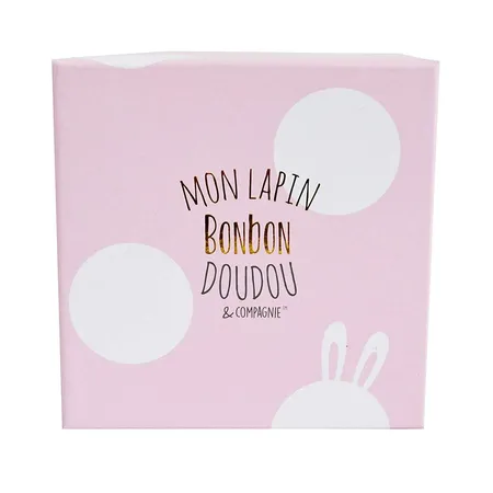 Doudou Bonbon Hase Füsslinge mit Rassel, rosa, 0-6M
