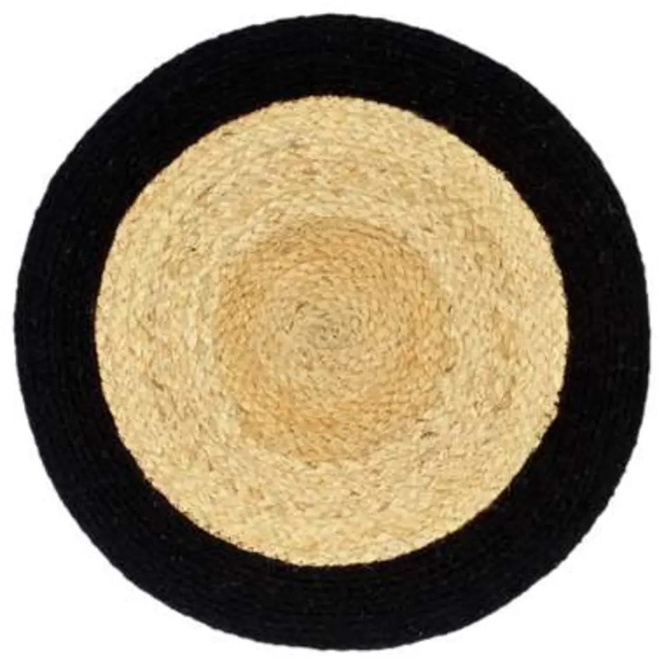 vidaXL - Placemat - Zwart - Katoen - 6 stuks