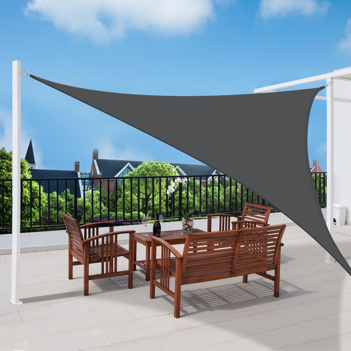 SolVision PS9 Zonneschermzeil 500x500x700cm Driehoekig Antraciet PE