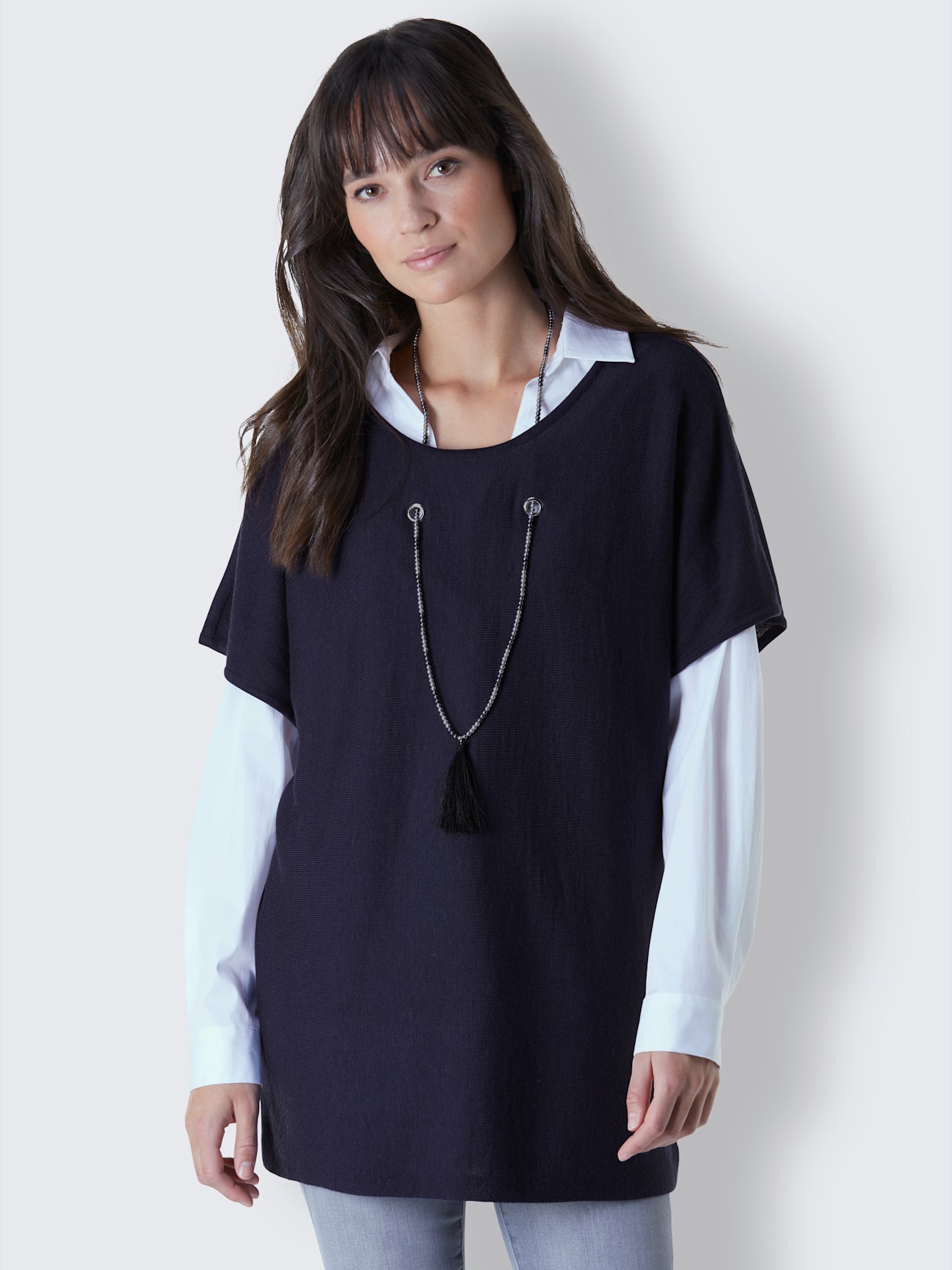Débardeur en tricot en viscose et mérinos mélange fin à base de laine mérinos