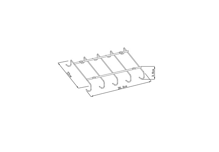 Support à fixer pour tasses Datil GoodHome L. 26,4 cm acier