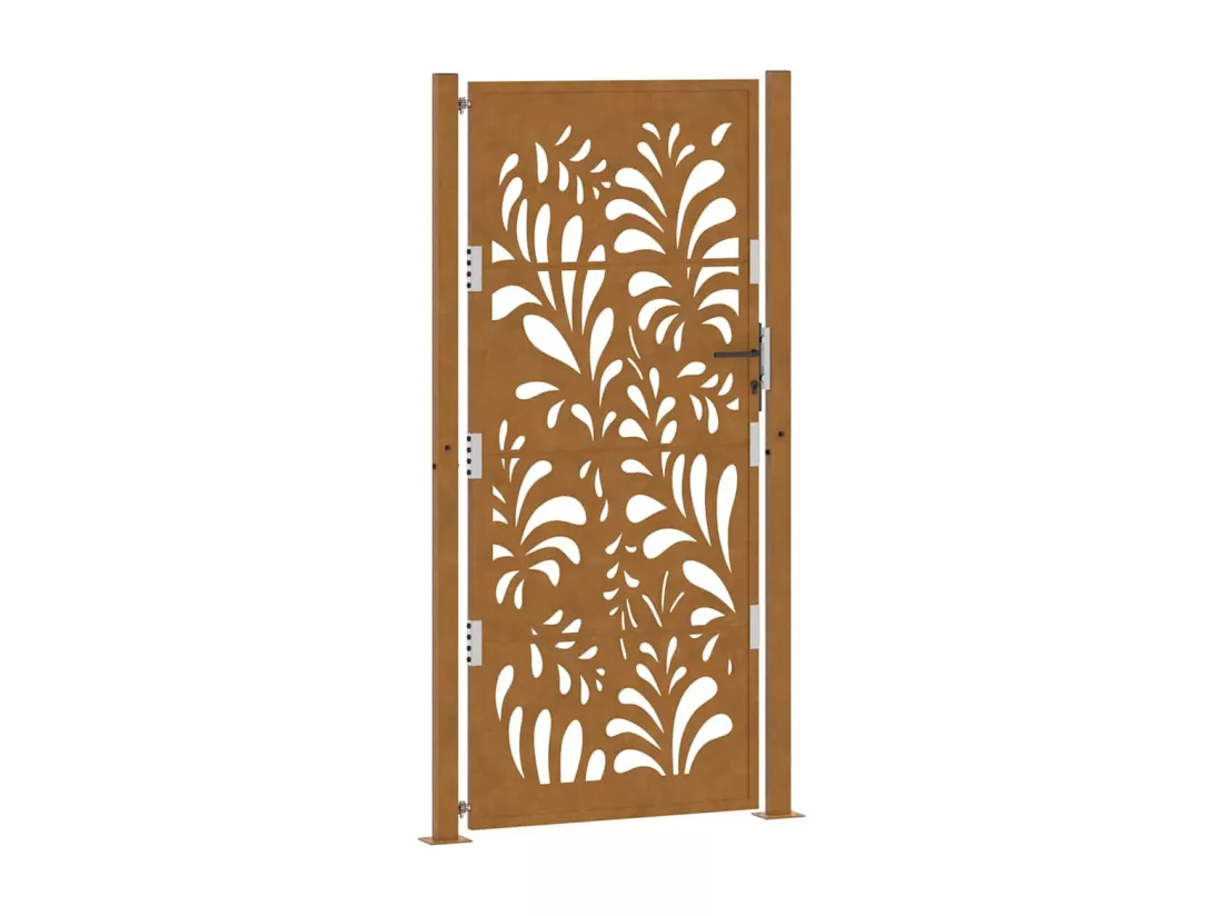 Porte de jardin acier résistant aux intempéries design vagues