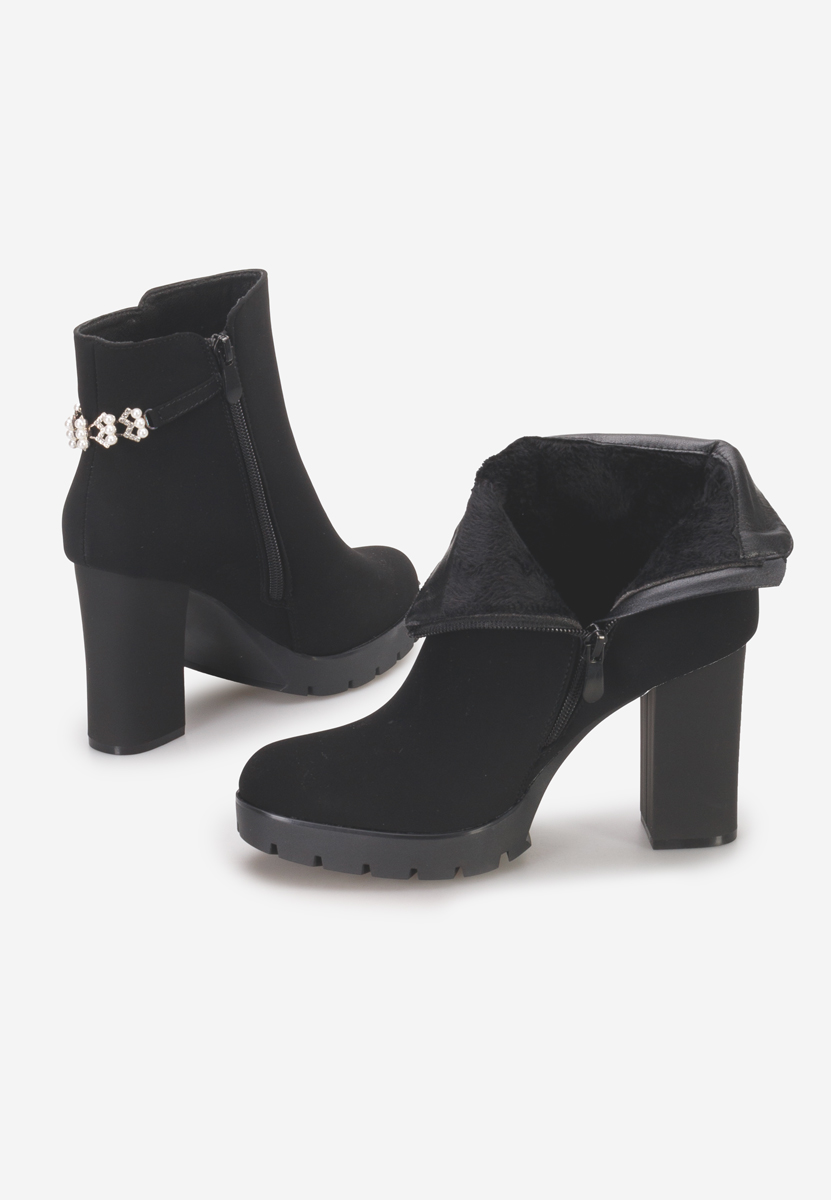 Bottines à gros talon noires Sallie