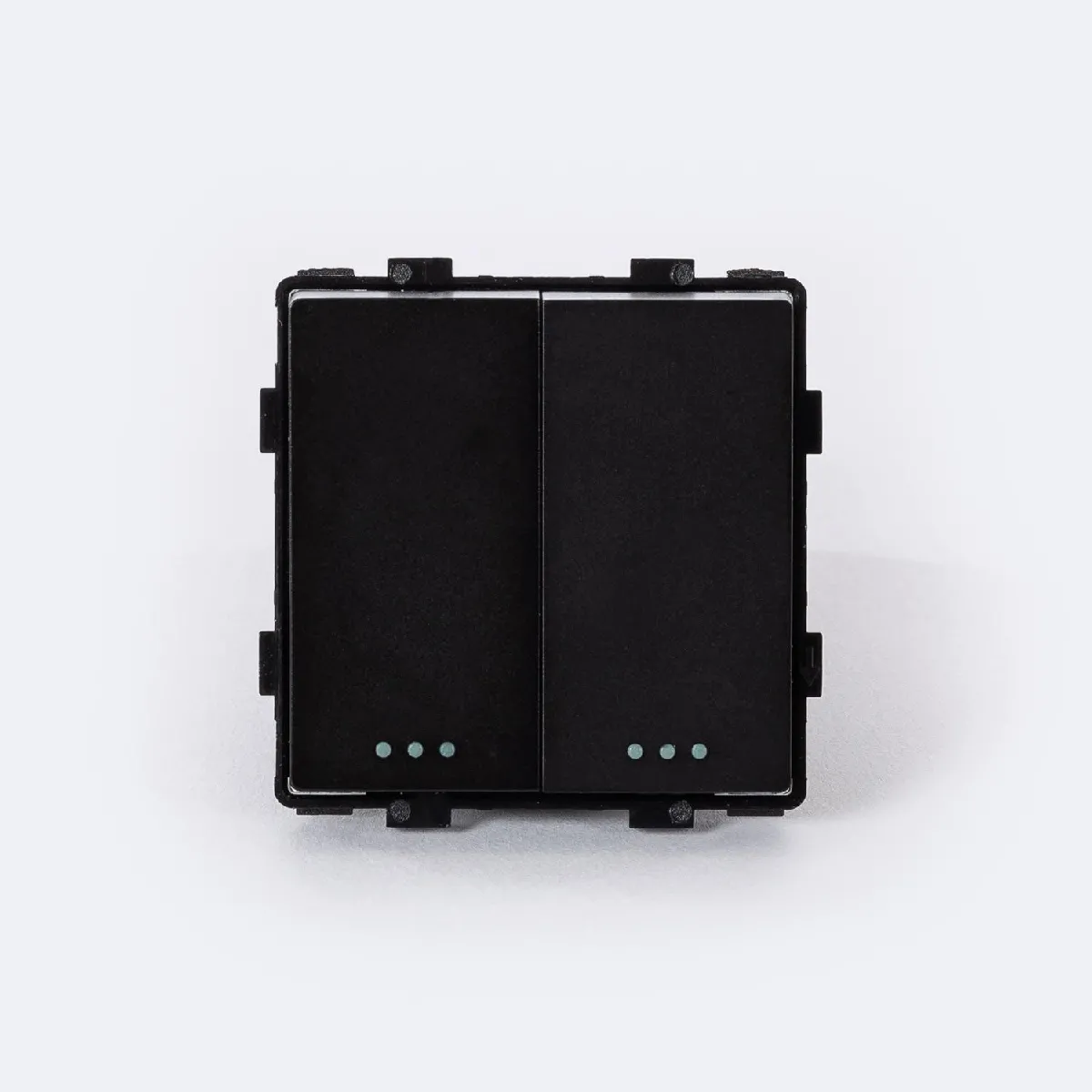 Ledkia Interrupteur Double Bouton-Poussoir Modern - Noir