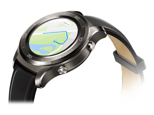 [OUTLET] - Huawei Watch 2 Classic - 45 mm - titaniumgrå - smart ur med rem - læder - håndledsstørrelse: 140-210 mm - display 1.2