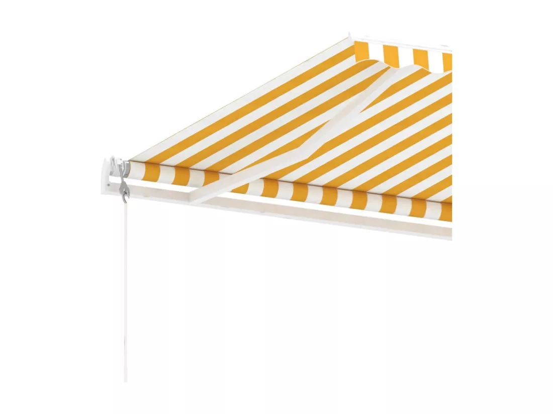 Auvent automatique sur pied 450x350 cm Jaune/Blanc