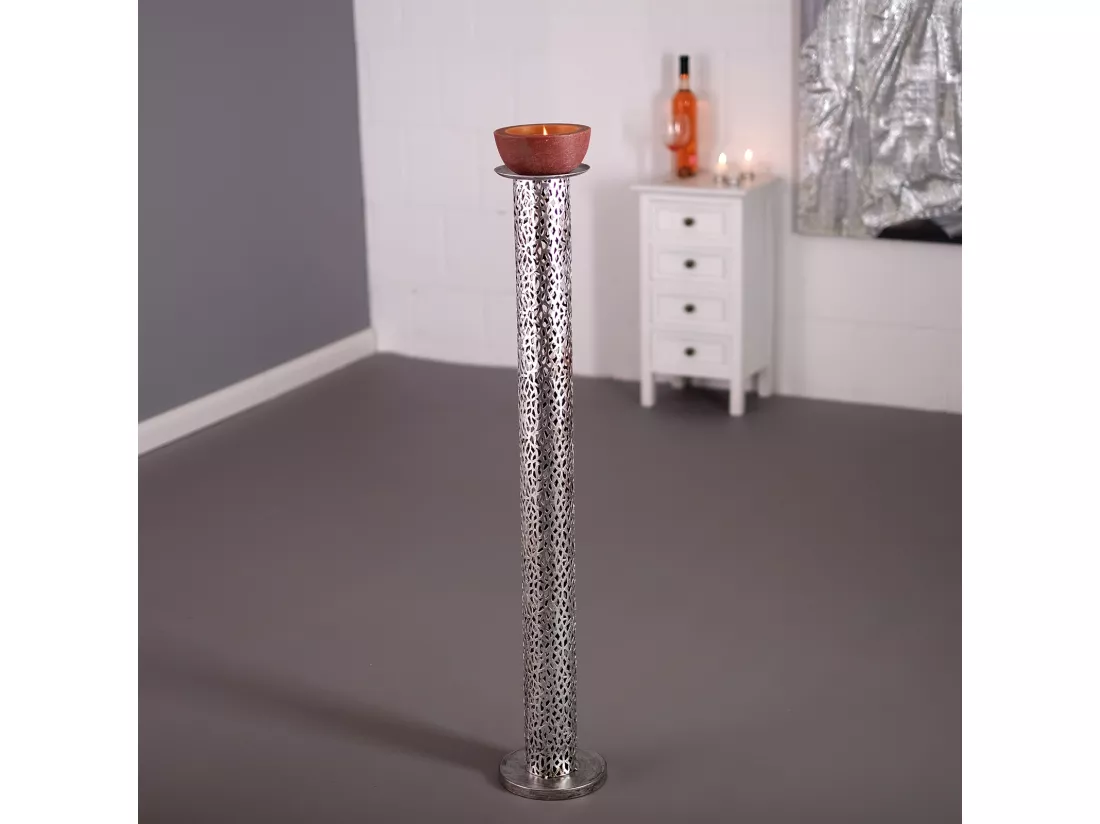 CHANDELIER ÉTERNEL 100 cm, métal argent antique
