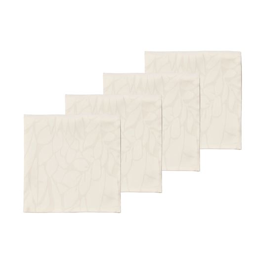Södahl Abstract Leaves Damask 4-pak Stofserviet, Beige, 45x45 cm