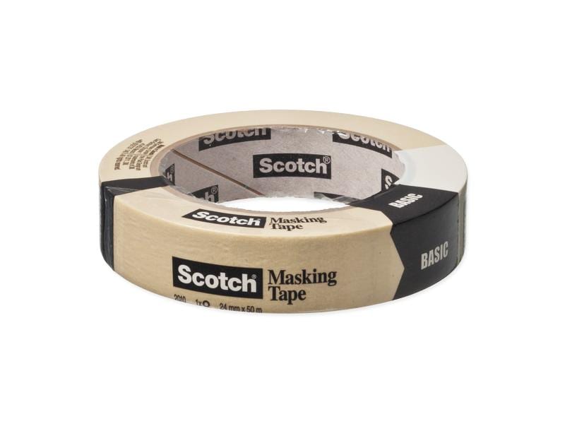 3M Scotch Abdeckband Basic 24 mm x 50 m, Beige Maler Abdeckband 24 mm x 50 m