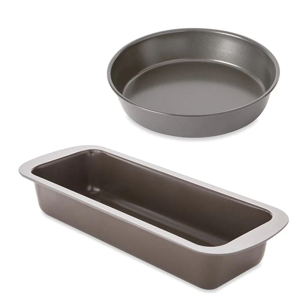 Lot moule à manqué rond 23 cm et cake 30 cm acier revêtement antiadhér