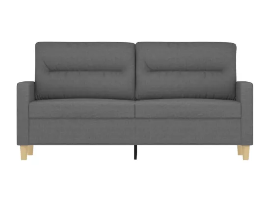 Canapé à 2 places Gris foncé 140 cm Tissu