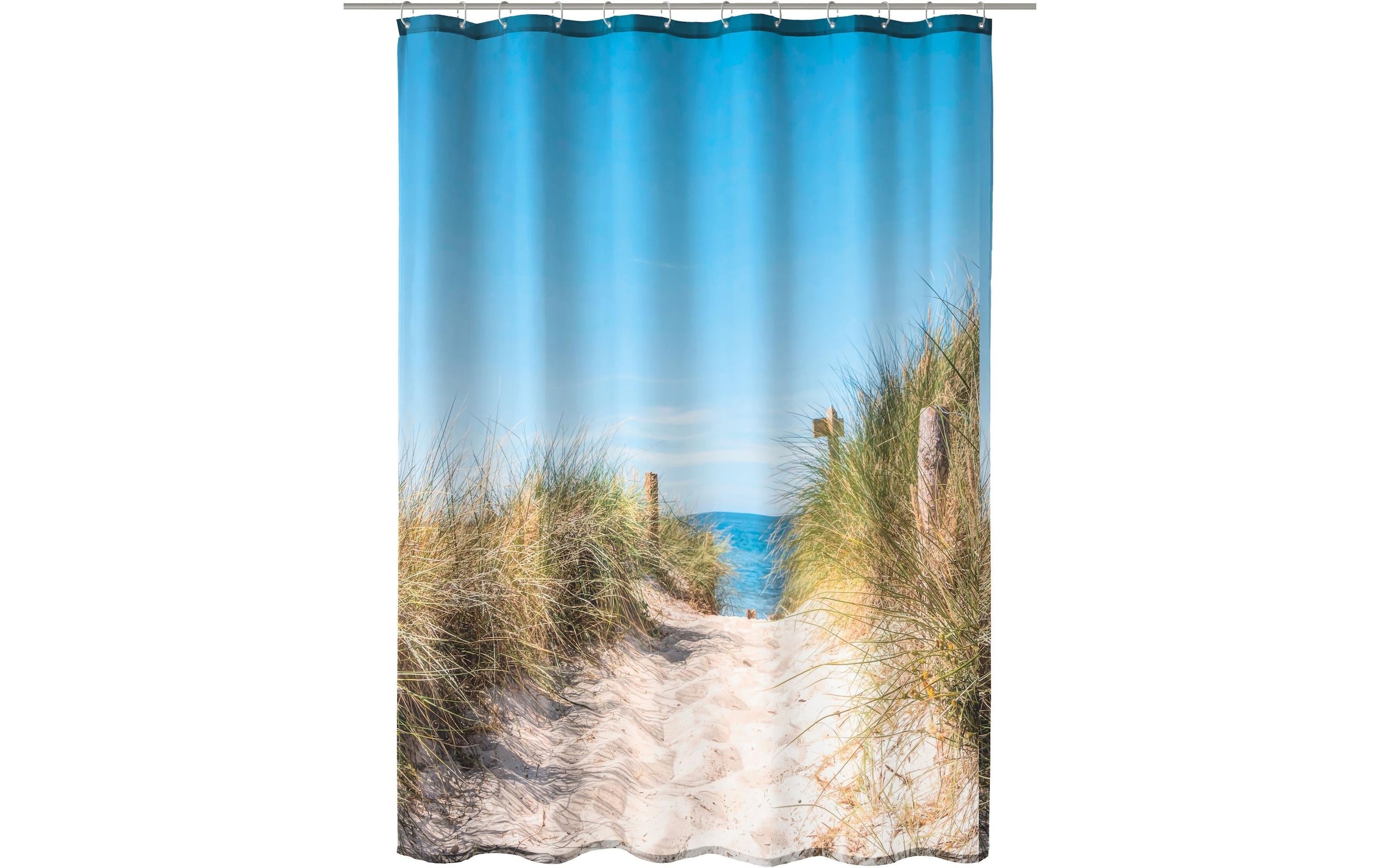Kleine Wolke Duschvorhang »Borkum 180 x 200 cm, Beige/Grün/Hellblau« Breite 180 cm