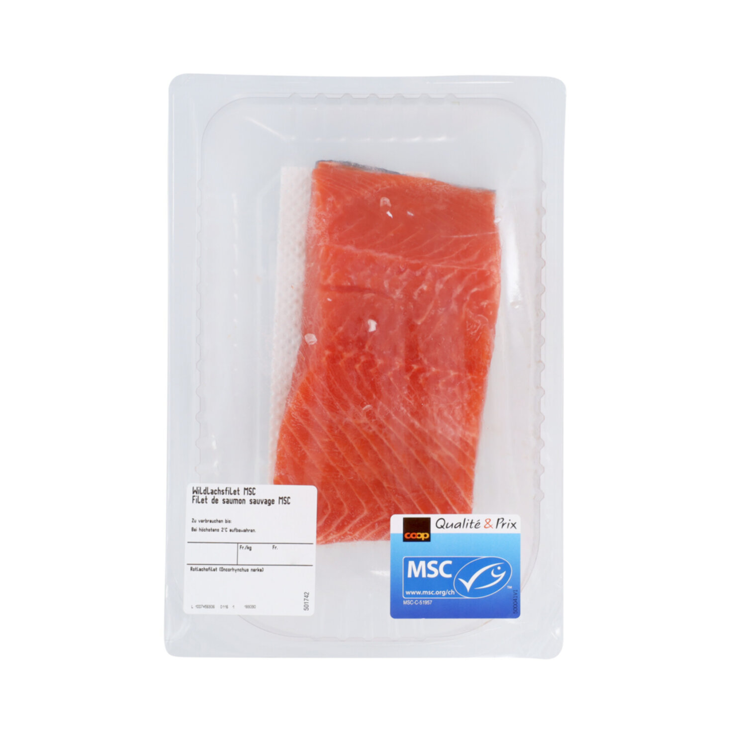 Wildlachsfilet MSC mit Haut 220g
