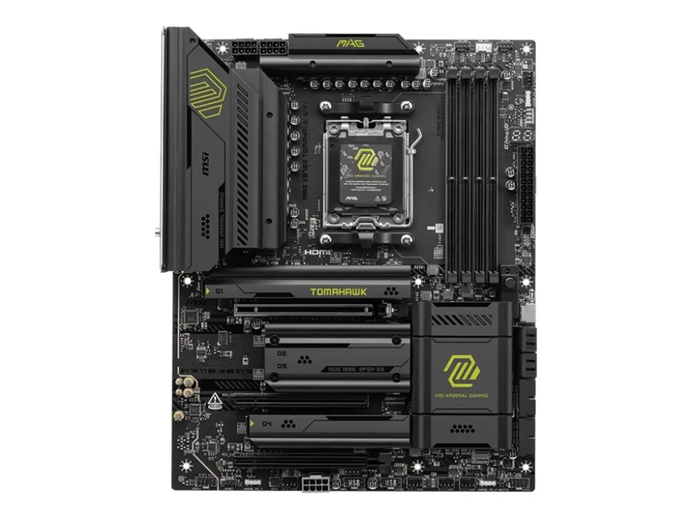 MSI MAG X870E TOMAHAWK WIFI - Bundkort - ATX - Socket AM5 - AMD X870E Chipset - USB-C 3.2 Gen 2x2, USB-C 3.2 Gen2, USB 3.2 Gen 2, USB 3.2 Gen 1, USB4 - 5 Gigabit Ethernet, Wi-Fi 7 - onboard grafik (CPU påkrævet) - HD Audio (8-kanaler)