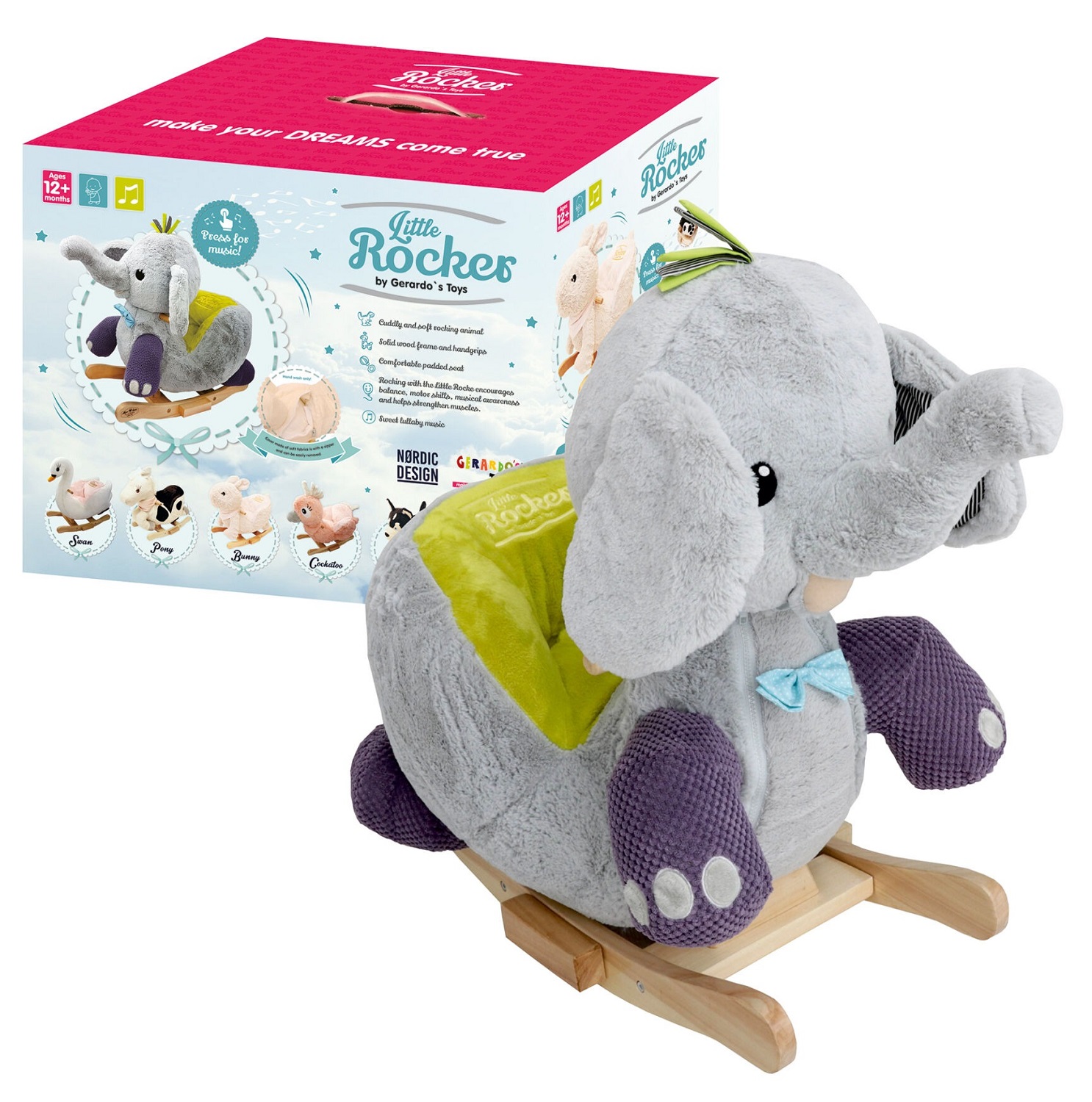 Eléphant à bascule gris