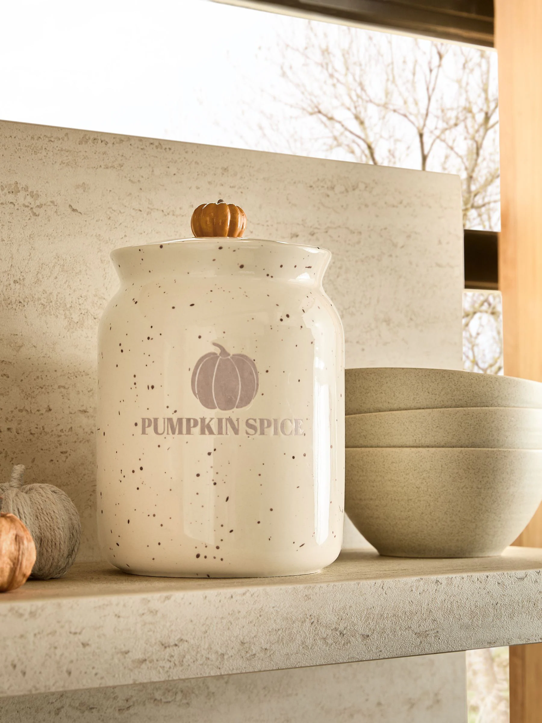 Speckle Halloween Pumpkin Trick or Treat Jar