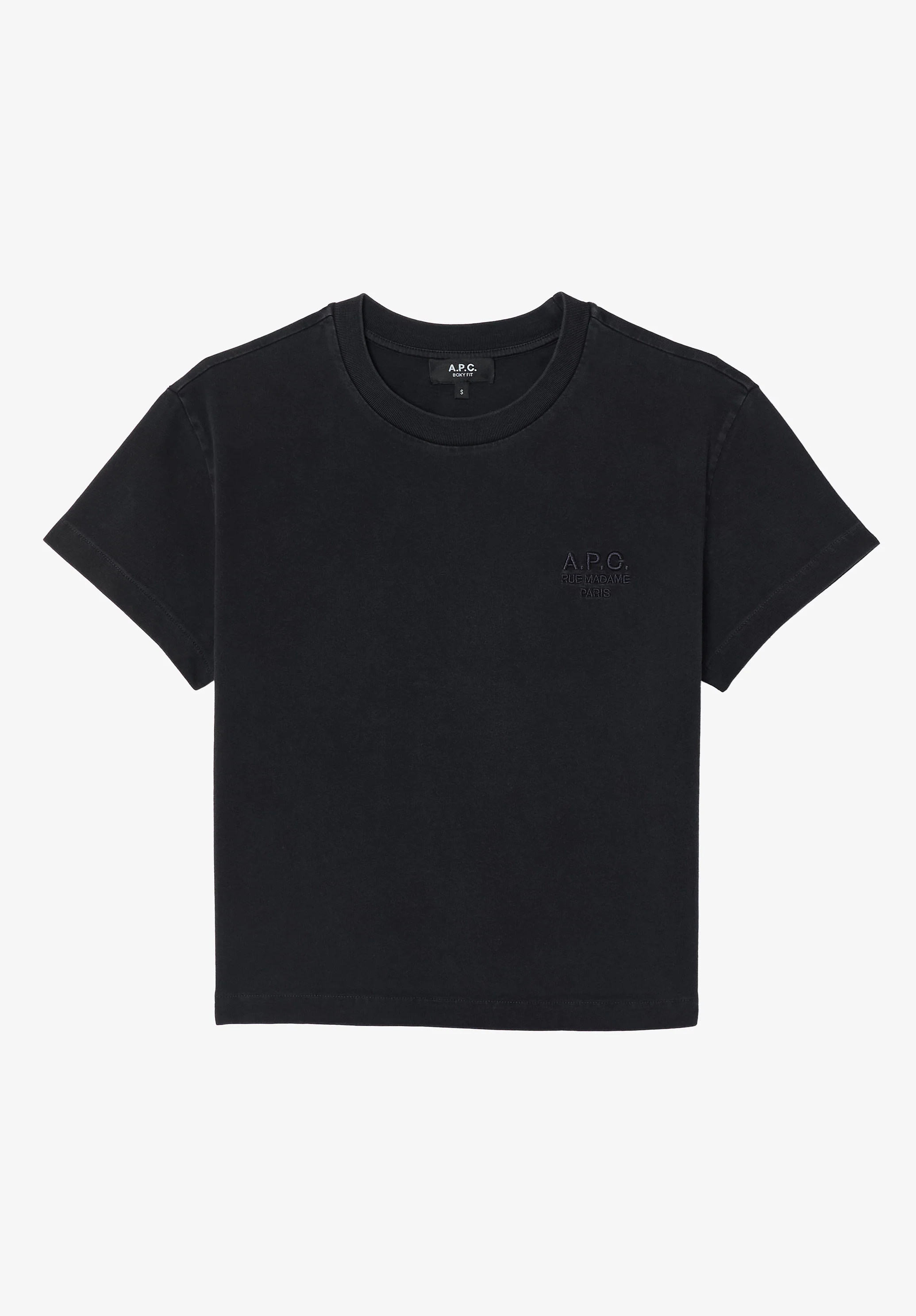 t-shirt boxy rue madame GOTS - Noir/noir