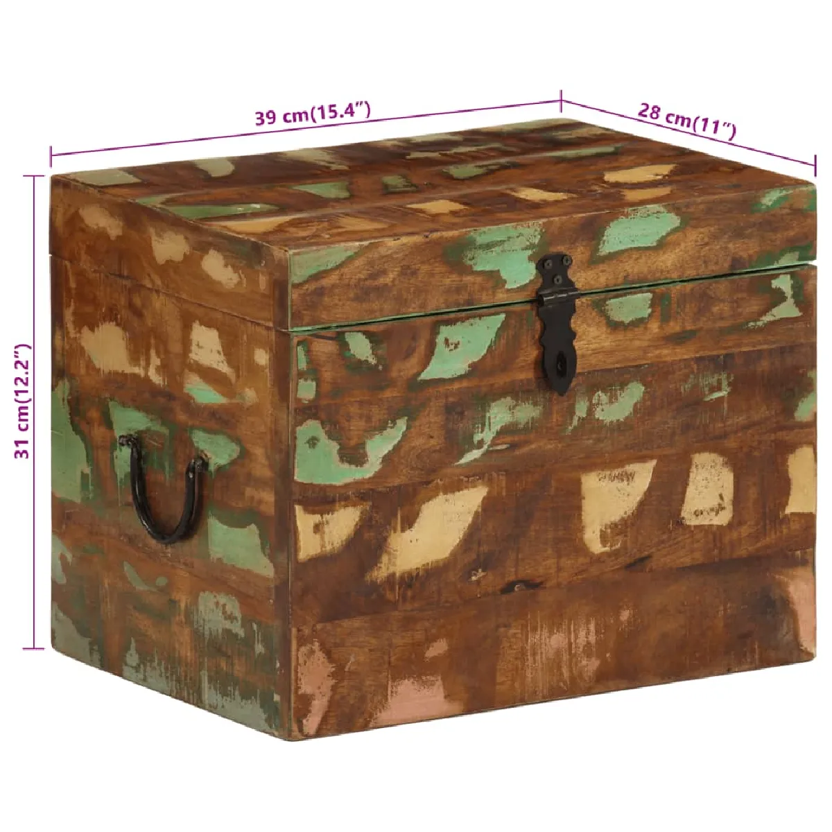 vidaXL Boîtes de rangement Bois de récupération