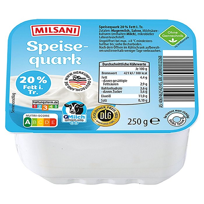 MILSANI Speisequark 250 g, 20 % Fett
