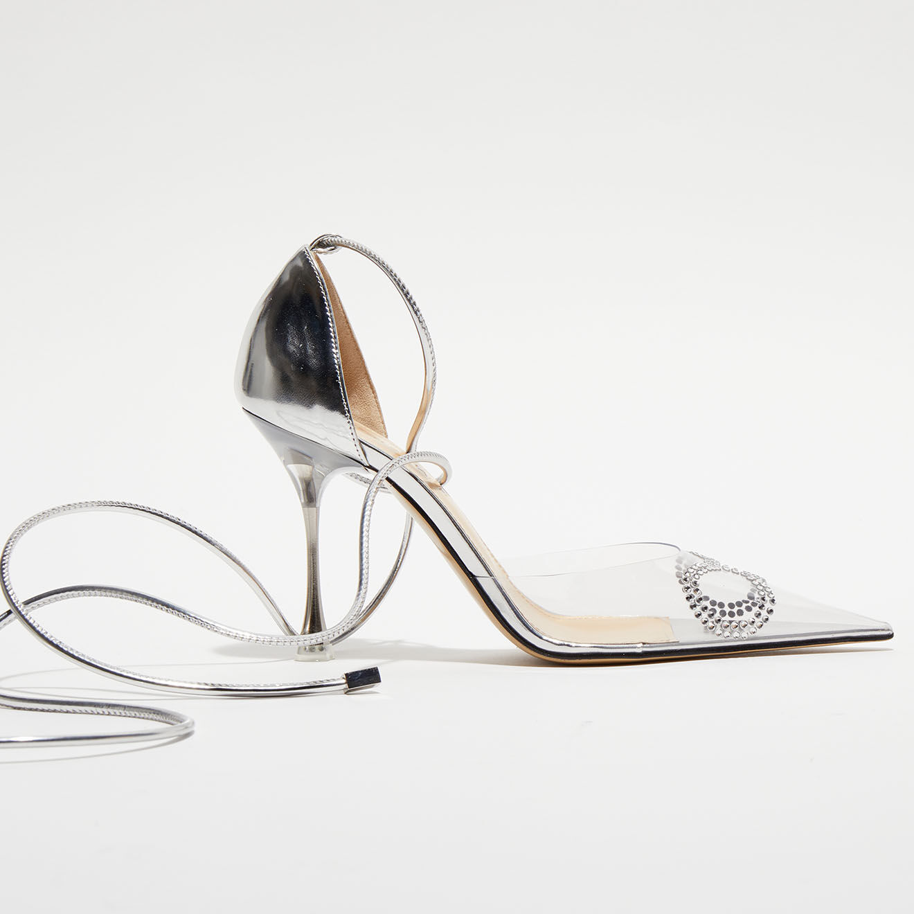 Mach & Mach Escarpins à Strass Lizzy argentés - Talon 9,5 cm
