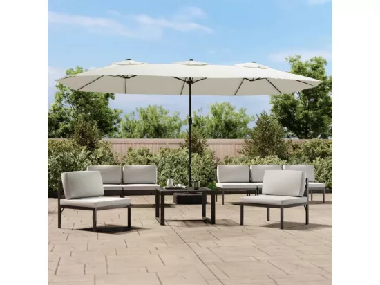 Parasol à double tête blanc sable 449x245 cm