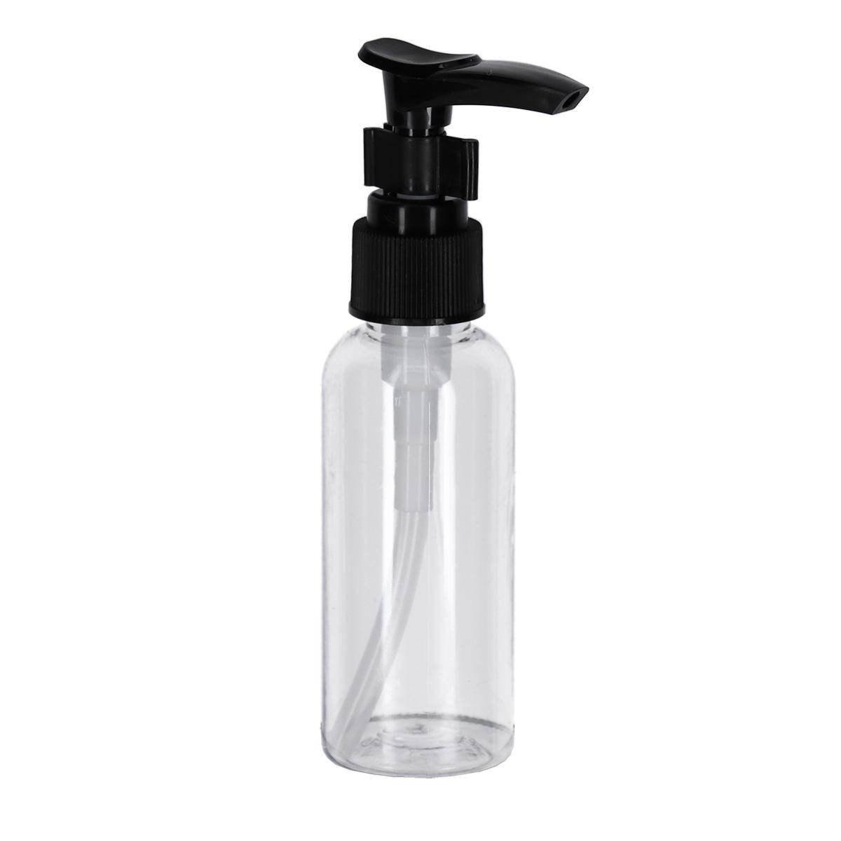FLACON DE VOYAGE 50ML POMPE NOIRE TRANSPARENT