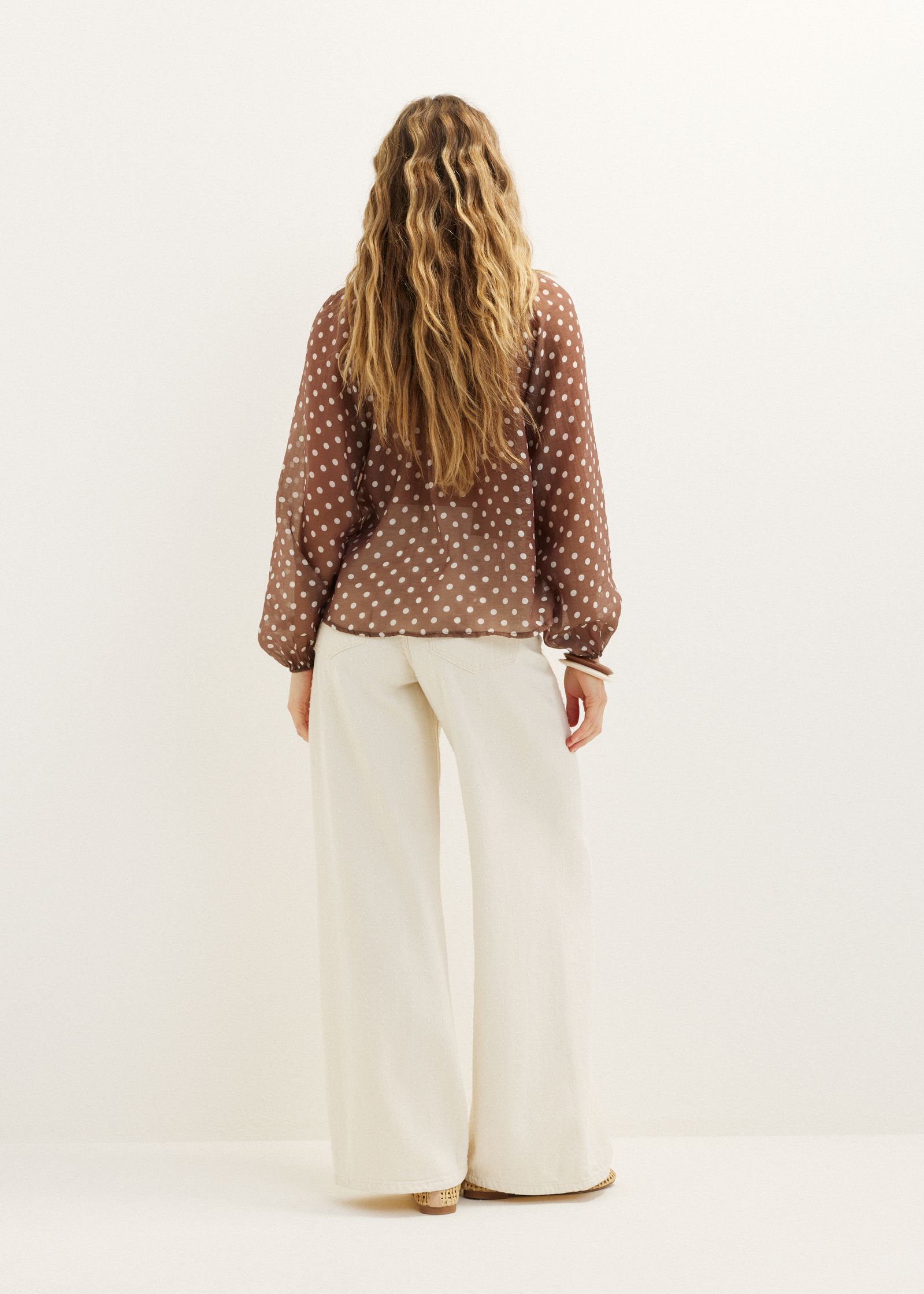 Polkadot blouse met strik