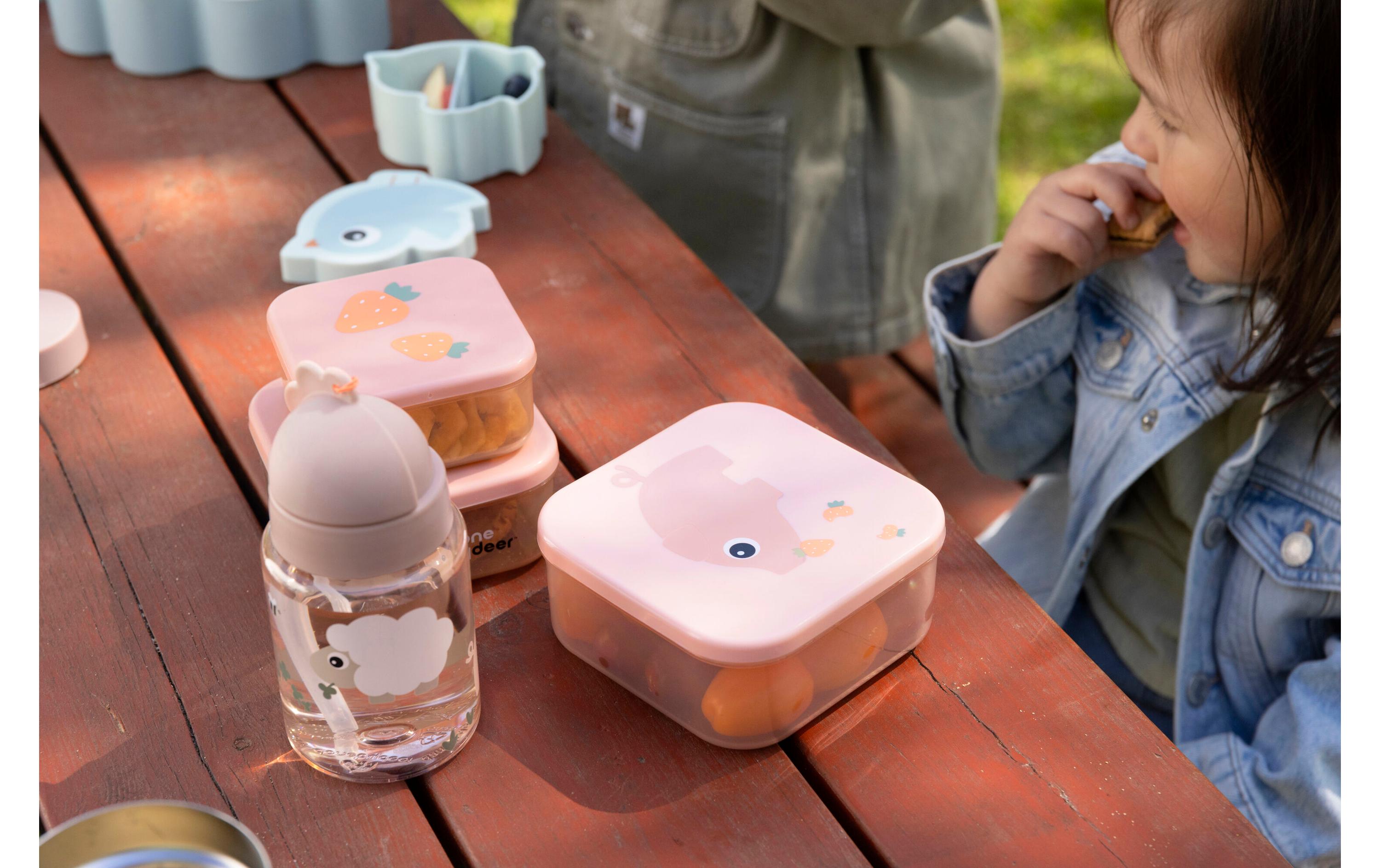 Snackbox 3er Set Tiny Farm RosaDrei Snackboxen in unterschiedlichen Grössen