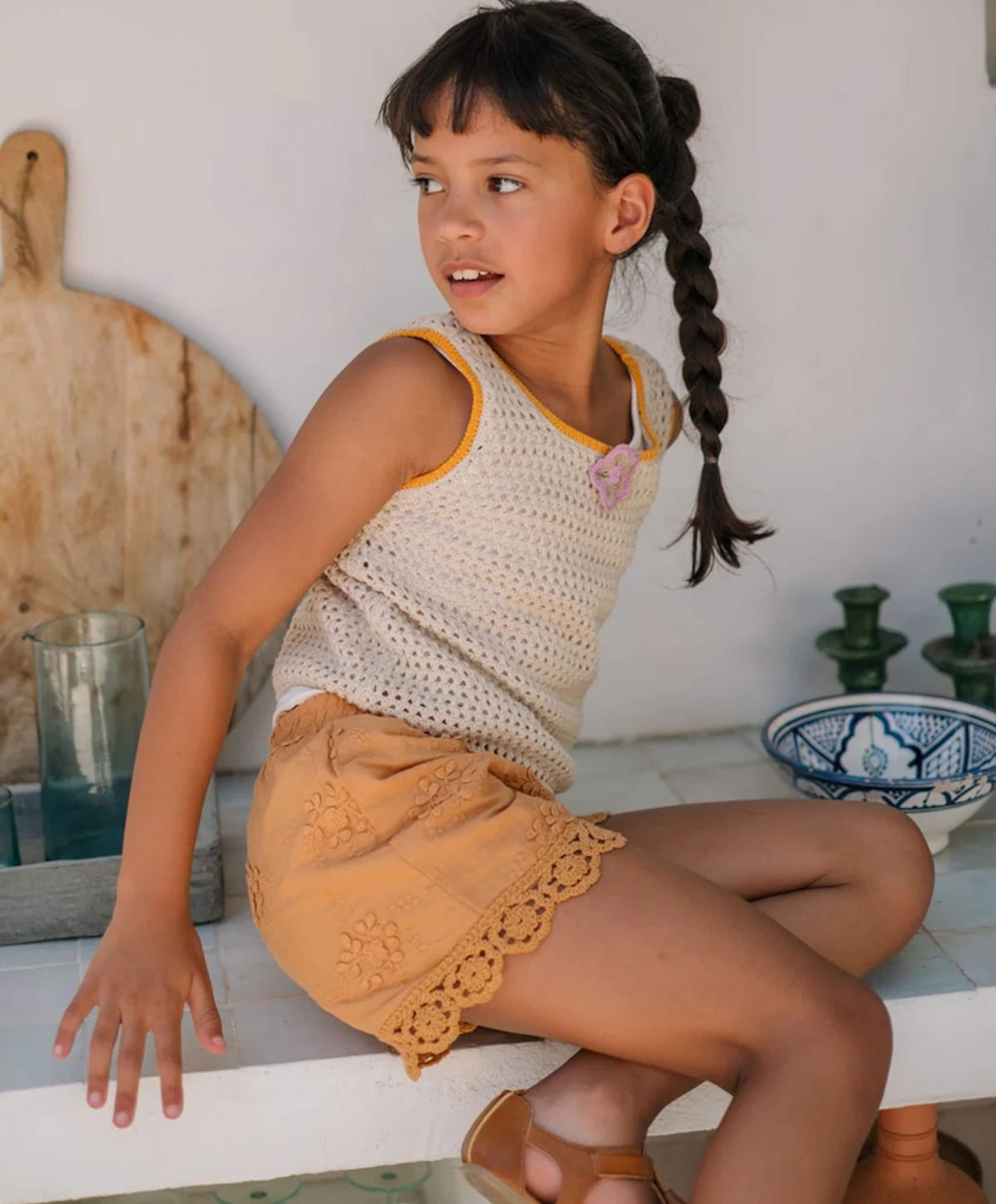 Like Flo Fanny shorts meisjes korte broek bruin