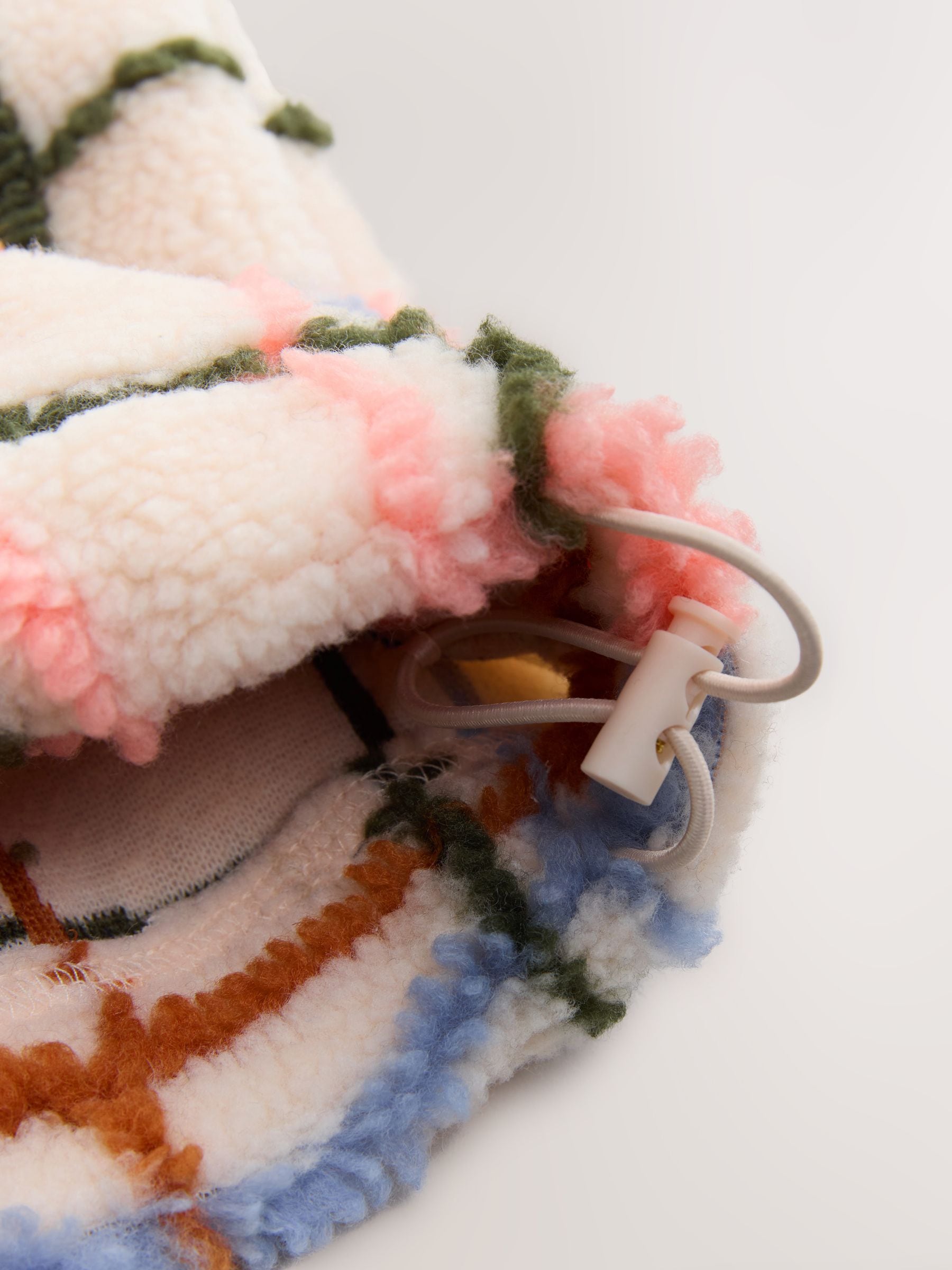 Roze/ecru geruit - Soft Touch Knusse Teddy Borg Kwartrondrits Fleece