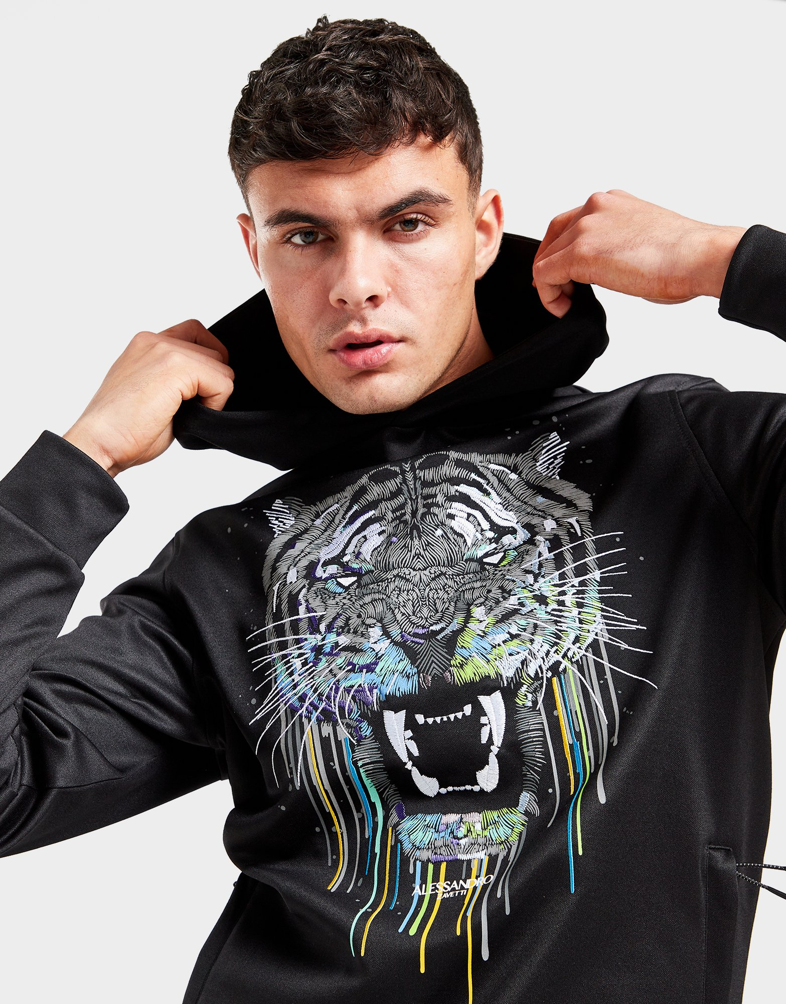 Alessandro Zavetti Sweat à Capuche Growler Paint Drip Homme