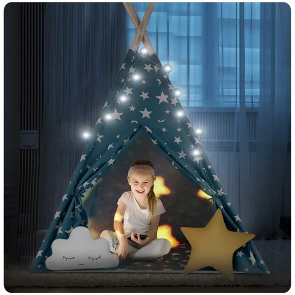 Hver liten eventyrer trenger sin egen tipi!Barneteltet i form av en indisk tipi er en populær interiørdetalj til barnerom.Hovedtrekk:- Naturmaterialer