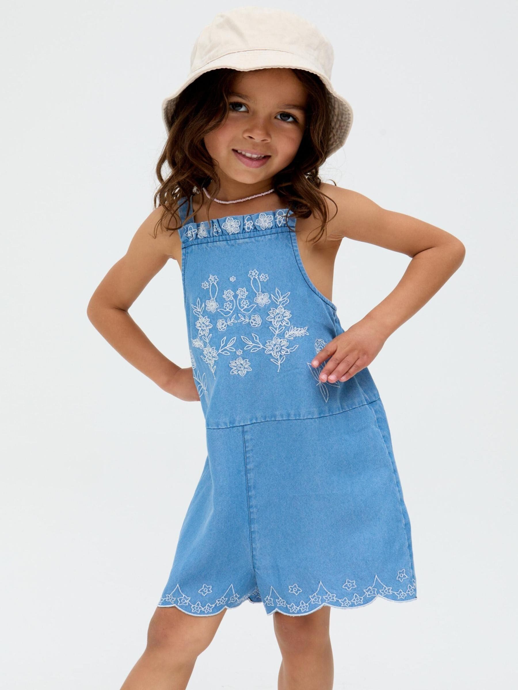 Raffya Rachel Embroidered 100% Cotton Romper