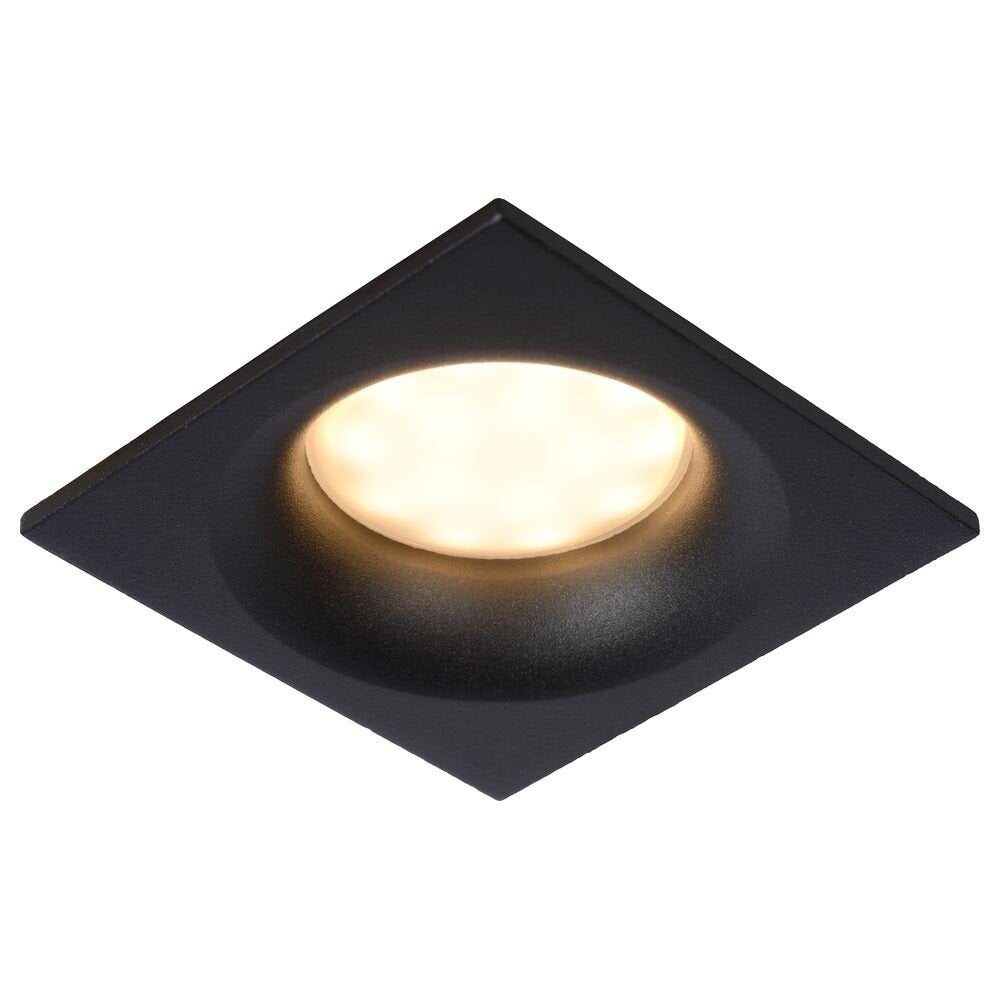Ziva inbouwspot zwart, GU10, IP44, vierkant