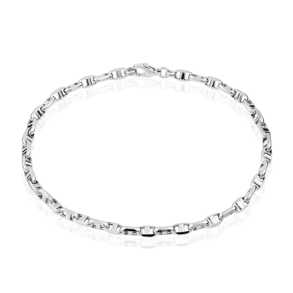 Bracelet Carlo Maille Marine Ronde Or Blanc