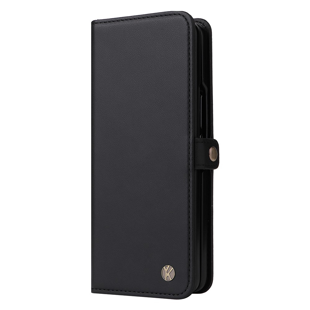 Samsung Galaxy Z Fold6 Leder Tasche Flip Cover mit Kartenfächer - Schwarz