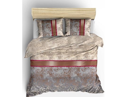 CONCEPT1 - Parure de lit housse de couette Hürrem 240x220cm + 2 taies 60x60 creme