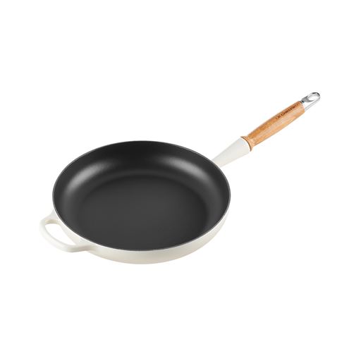 Le Creuset Signature Træhåndtags Stegepande, Meringue, Ø28 cm