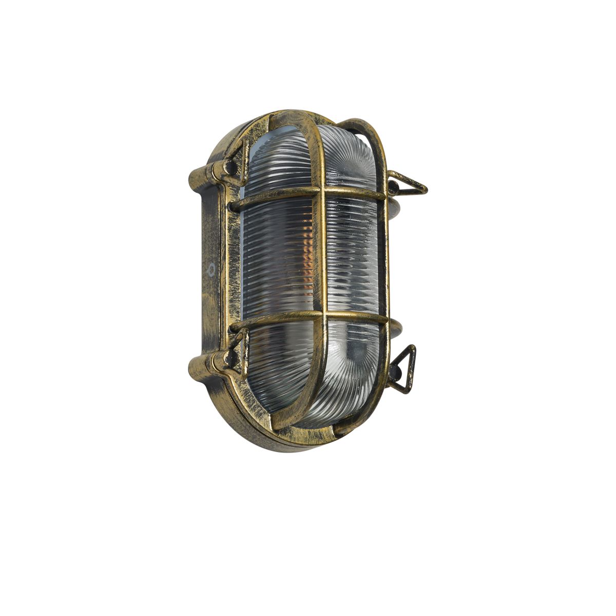 Buiten wand- en plafondlamp antiek goud ovaal IP44 - Noutica