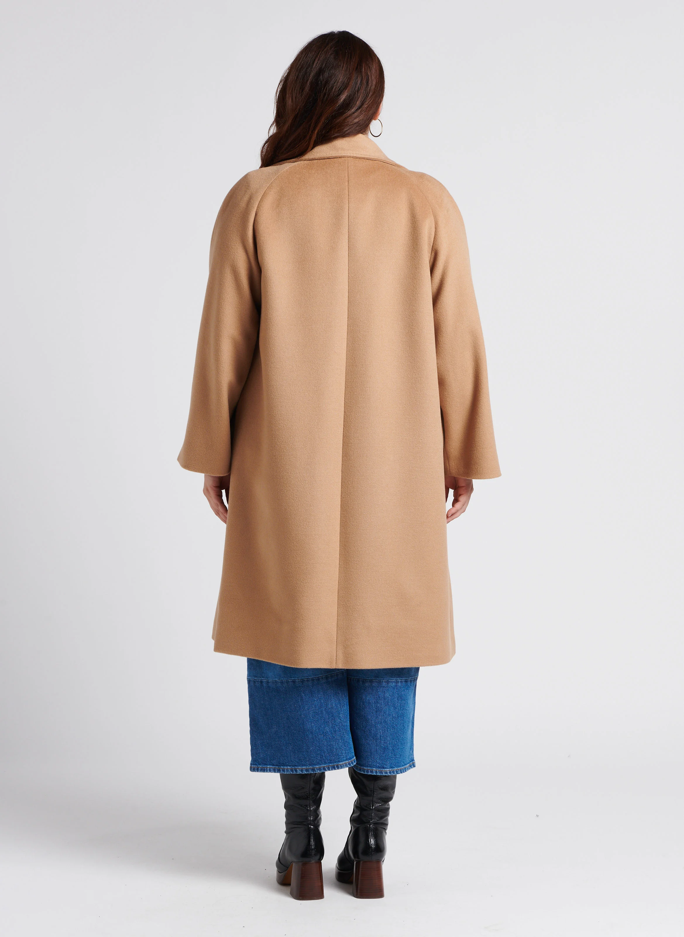 TAPPA - Manteau long col tailleur en laine | Blanc