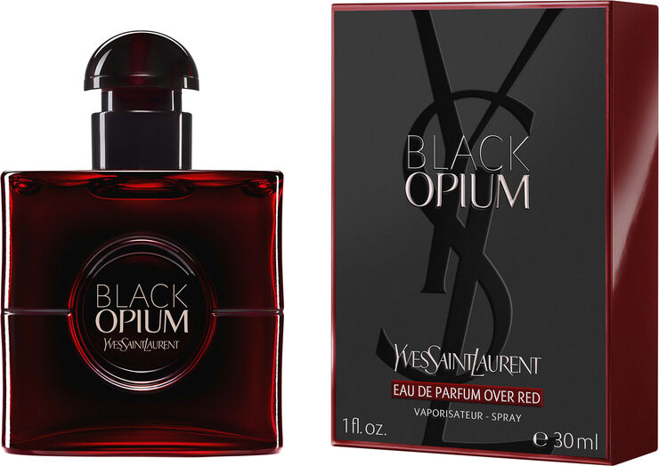 Yves Saint Laurent Black Opium Eau de Parfum Over Red