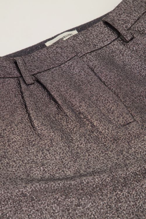 Zilverkleurige wide leg pantalon met lurex