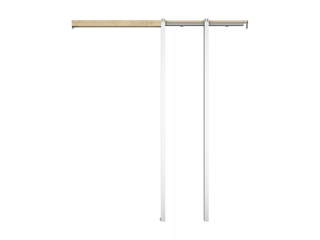 Porte coulissante avec système à galandage en aluminium et verre trempé - H205 x L73 cm - WILDEN II