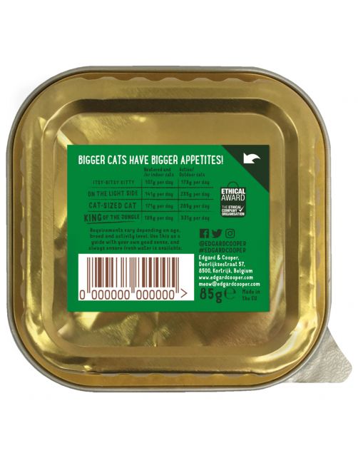 Edgard&Cooper Kuipje Adult 85 g - Kattenvoer