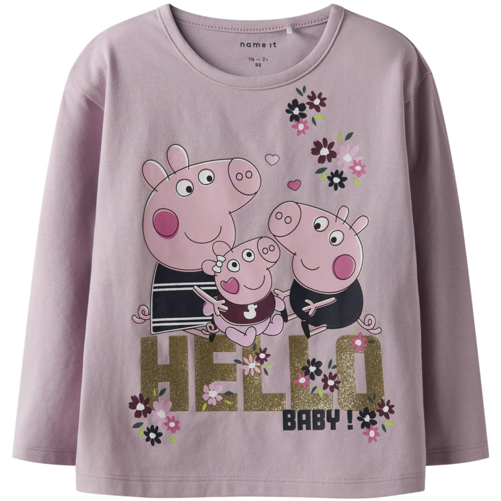 Køb Name It Keepsake Lilac Nmfora Peppa Ls Nreg Top Box Cplg