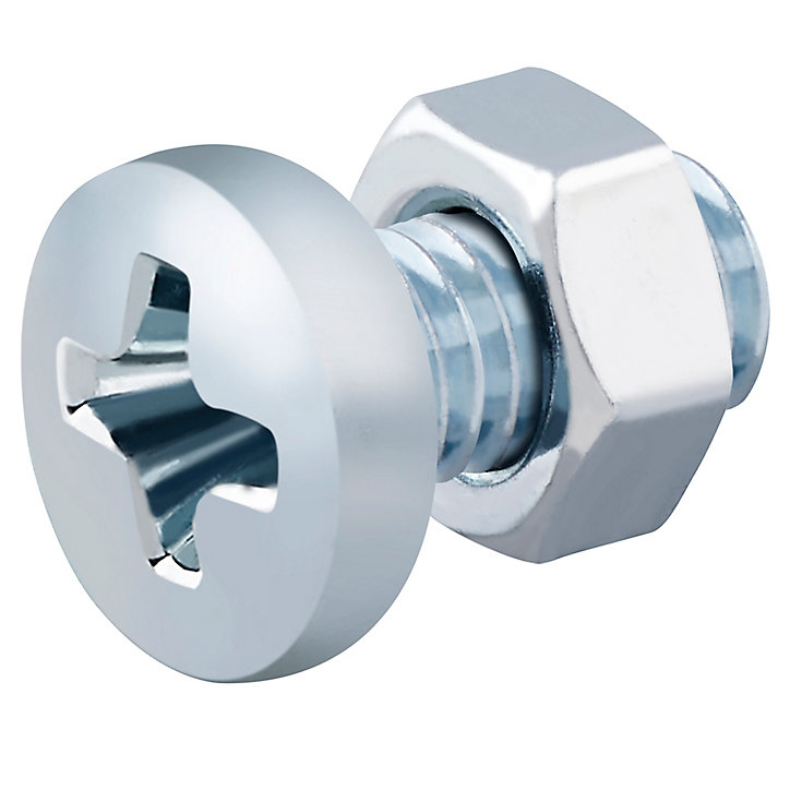 20 vis métaux acier zingué 5 x 10 mm