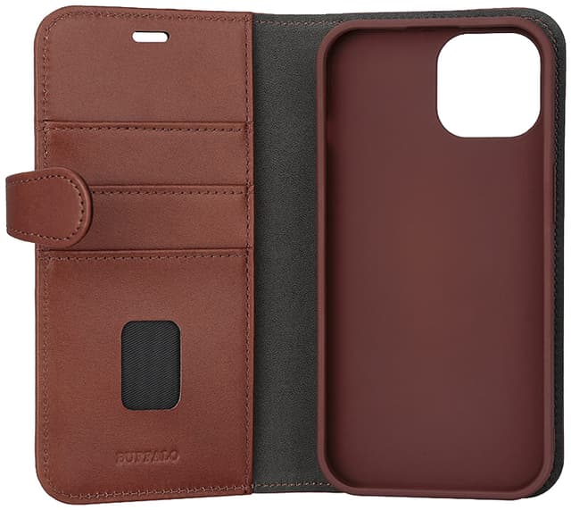 Buffalo iPhone 15 2i1 Leather MagSeries pungetui (brun)